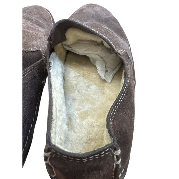 Cole Haan Mens Faux Fur Lined Brown Suede Slipon Loafers Size 9.5M SKU8137 - Picture 11 of 12